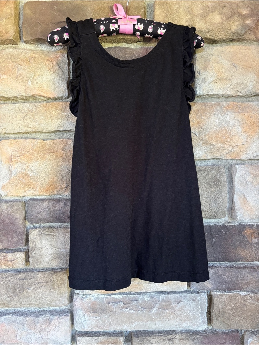 LOFT Black Ruffle Sleeve Tank Top